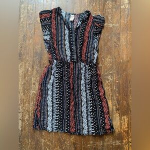 Faded Glory Boho Print Short Sleeveless Dress Size LG 12/14